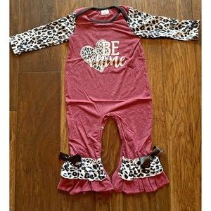 NEW Boutique Ruffled Baby Romper 12M-18M Valentines Day Be Mine